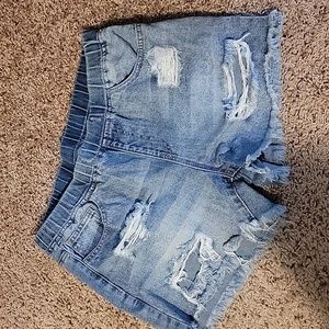 Large denim shorts